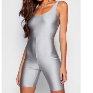 Tall Silver Unitard